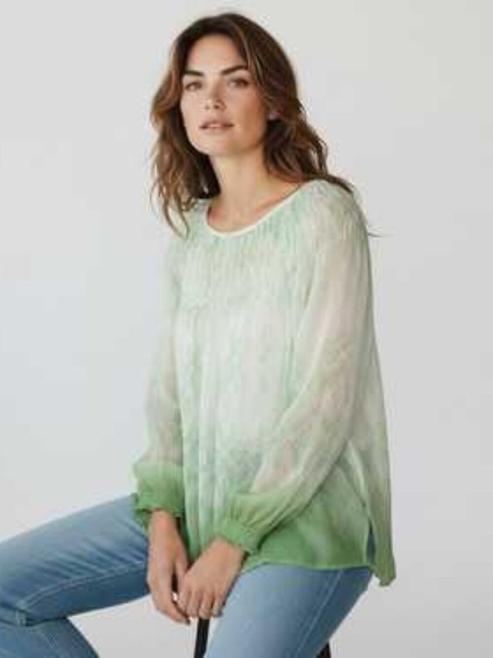 Sundance 100% Silk Sheer Blouse Size Small